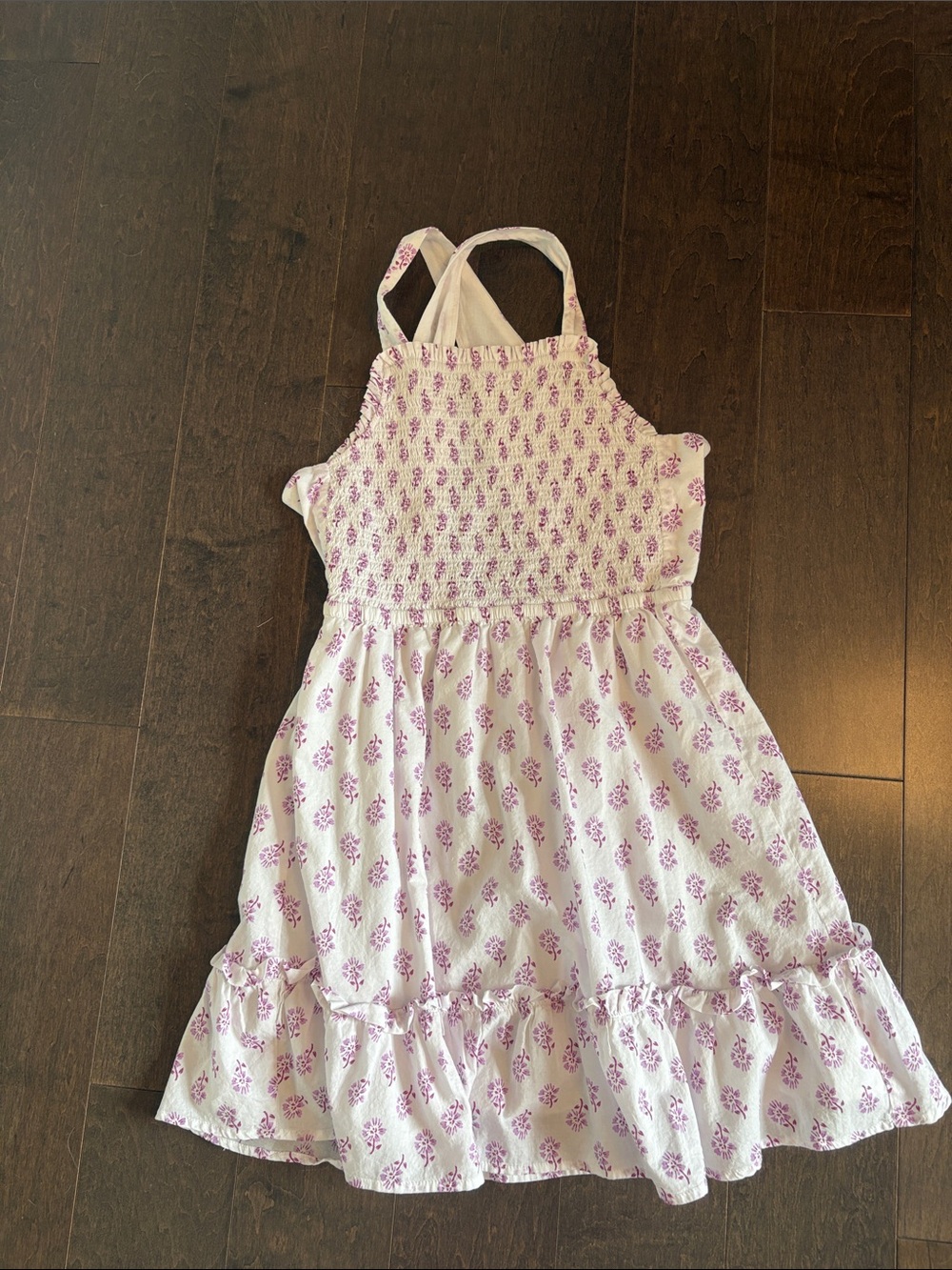 J. Crew White Sundress with Pink Floral Print